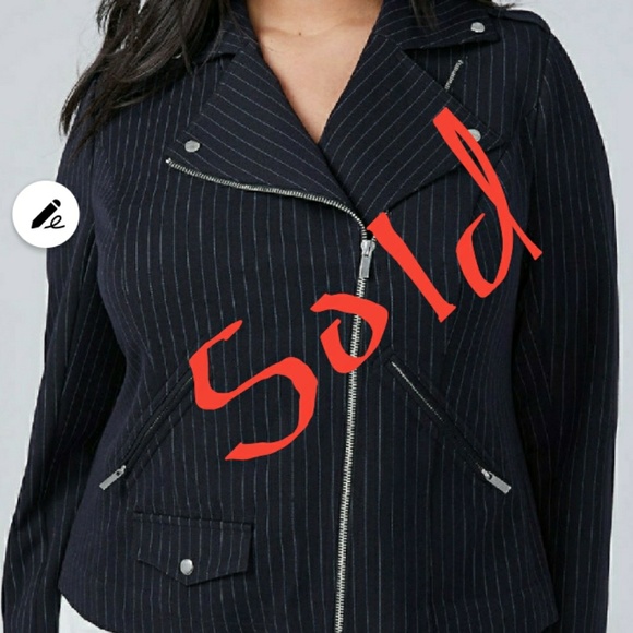 Lane Bryant Jackets & Blazers - SOLD!! Lane Bryant pinstripe moto jacket